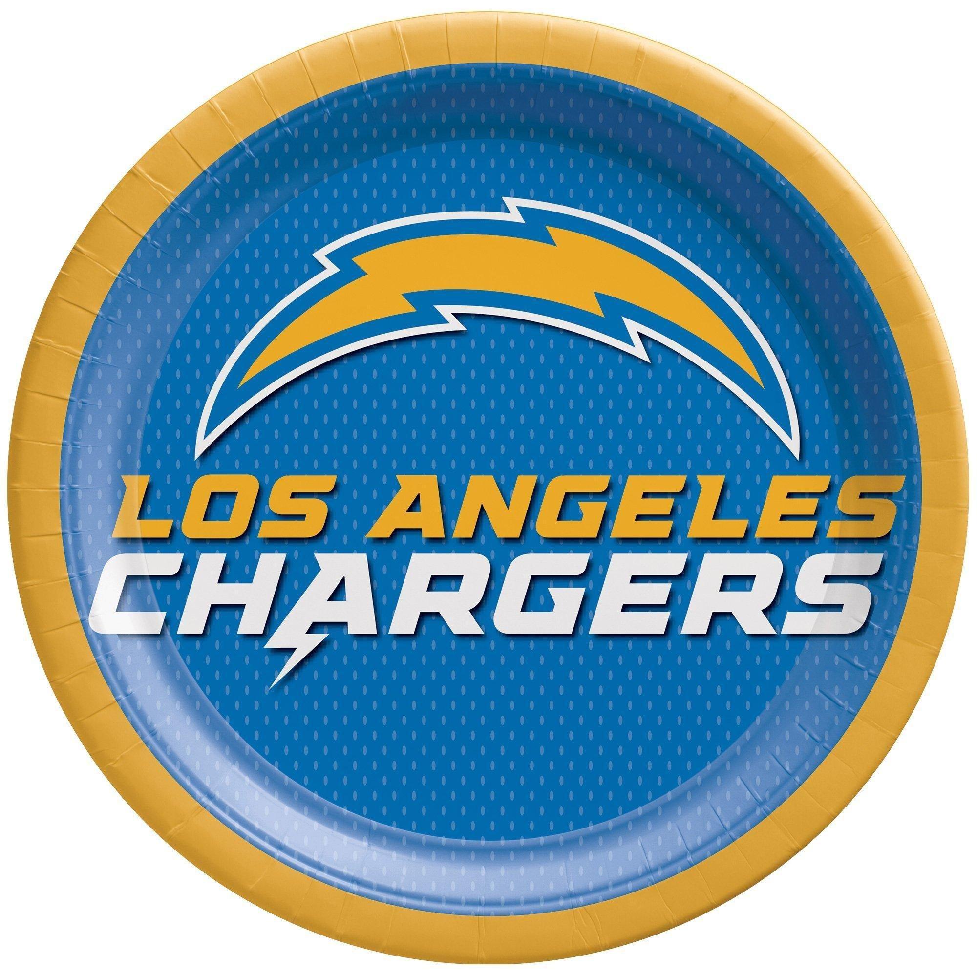 Los Angeles Chargers Party Supplies Pack for 18 Guests - Kit Includes Plates, Napkins, Table Cover, Cups, Cutlery, Serving Bowl, Banner Decoration & Centerpiece